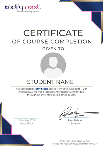 Codify Next - Course Completion Certificate
