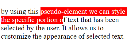 ::selection pseudo-element